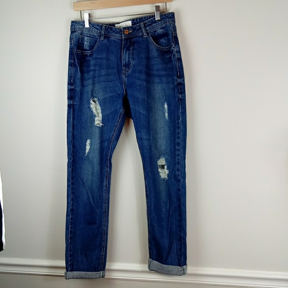Loose fit destroyed denim jeans Size 6/28
